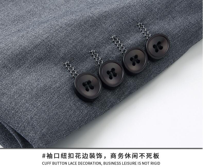 男士?jī)闪？坜k公室灰色工服袖口工藝細(xì)節(jié)圖
