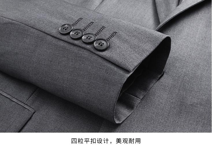 酒店經(jīng)理男士兩粒扣灰色工服袖扣細節(jié)工藝圖