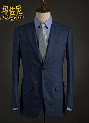 兩粒扣藍(lán)色職業(yè)西服定制